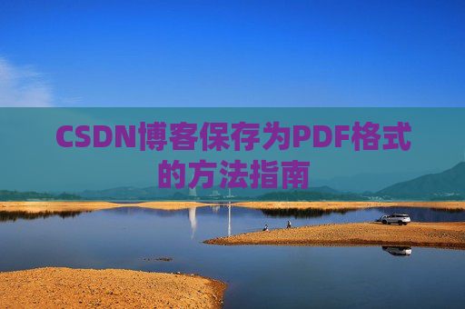 CSDN博客保存为PDF格式的方法指南
